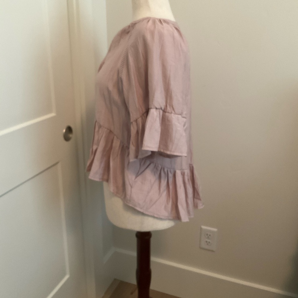 Anthropologie Light Purple Peplum Blouse - Picture 3 of 4